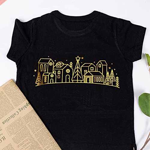 VINYL FROG Gold Metallic Foil Heat Transfer Vinyl Roll 12" x5ft Gold Iron on Vinyl Chrome HTV Vinyl Easy to Cut & Weed DIY Heat Press Design for T-Shirts VINYL FROG