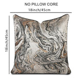Hvatixos 1pc Polyester Pillow Cover Multicolor Abstract Texture Geometric Lines Black Moire Marble Pattern Light Luxury Single-Sided high-Precision Jacquard with Zipper 18 x 18 inches(no Pillow core) Hvatixos