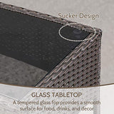 FDW Patio Furniture Set 4 Pieces Outdoor Rattan Chair Wicker Sofa Garden Conversation Bistro Sets for Yard (Brown) FDW