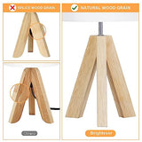 Small Beside Table Lamp, Wood Tripod Table Lamp with White Fabric Shade, Cute Boho Nightstand Lamp, Minimalist Desk Lamp for Bedroom Living Room Nursery Kids Room Office Dorm, Bulb Not Included Brightever