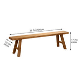 Farmhouse Indoor Wooden Living Room Dining Bench,indoor Natural Bench，Asian Wood Kitchen Entryway Bench With Armless Design And Short Height, Solid Wood Bench For Living Room, Hallway(39.3*10.2*17.7in LLYLAFDC