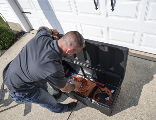 Buyers Products 1712240 Black Poly All-Purpose Storage Chest w/Hasp & Stainless Steel Hinge, 6.3 cu. ft, Made In The USA, Lightweight Storage, Dent-Resistant, Outdoor Storage Box Buyers Products Company