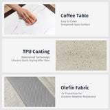 EAST OAK 4-Piece Patio Furniture Set with Thick Cushions, 4 Seats Waterproof Outdoor Patio Set with Rattan Armrests, Loveseat and Coffee Table for Backyard, 2024 Coast Patio Conversation Set in Beige EAST OAK