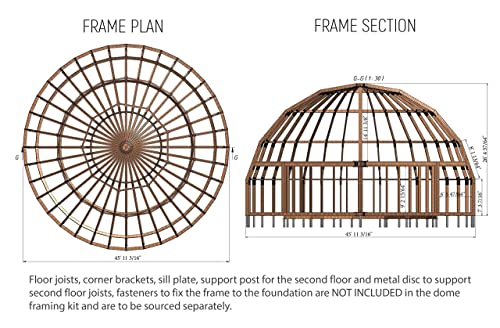 45 ft Wooden Dome Frame Kit – Large Geometric Timber Structure System | Prefabricated Architectural Dome Frame Components