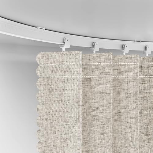 AJAZZ 100% Blackout Room Divider Curtains Screen Partitions, Blackout Sound Reducing Divider Room Panel for Doorway Glass Window Sliding Door Patio(Cream White, W100 x L84, 1 Pack) AJAZZ