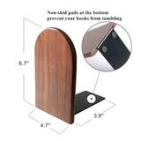 Bamber Wood Bookends, Decorative Bookends for Shelves Heavy Books, Office Book Stand, Black Walnut, H6.7 x W4.7 x L3.9 Bamber