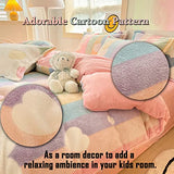MorroMorn Pink Duvet Cover Queen, Rainbow Bedding Sets, Fluffy Comforter Covers Set, Down Alternative Blanket Ultra Soft Kawaii Cute for Girls Kids Teen Women Full Double Size MorroMorn