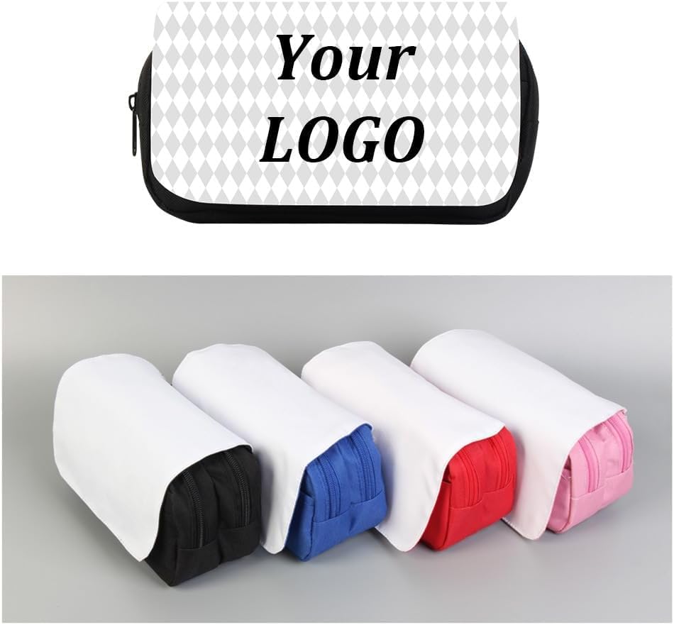 SCCFMM 10Pcs Sublimation Blank Makeup Bag,Women Removable Sublimation Bags with Zipper Cosmetic Bag Sublimation Makeup Bags Bulk Travel Toiletry Bag DIY Logo Heat Transfer Print (Red) SCCFMM