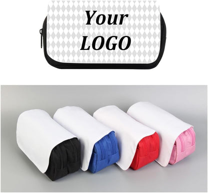 SCCFMM 10Pcs Sublimation Blank Makeup Bag,Women Removable Sublimation Bags with Zipper Cosmetic Bag Sublimation Makeup Bags Bulk Travel Toiletry Bag DIY Logo Heat Transfer Print (Red)