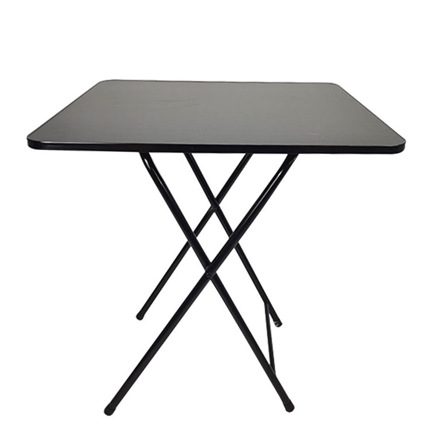 Walbest Foldable Dinner Table for 4, Square Solid MDF 4 Persons Home office Study Computer Desk Home Improvement Black - WoodArtSupply