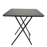 Walbest Foldable Dinner Table for 4, Square Solid MDF 4 Persons Home office Study Computer Desk Home Improvement Black Walbest