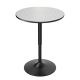 Magshion 23.5'' Round Bar Table, Adjustable Range 27.5"-36" Wood Pub Table with Black Leg and Base for Living Room Dining Room Bar Cocktail Table (Silver) Magshion