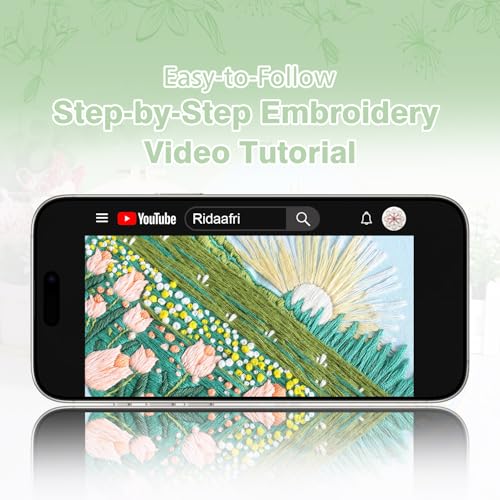 RidaaFri Embroidery Kit for Beginner, Set of 3 Floral Mount Sunshine Pattern DIY Kits for Adults & Starter, Hand Embroidery Practice Set with Step-by-Step Video Tutorial, Includes Hoop, Needles, Floss
