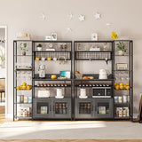 UPOSOJA 47.2in Grey Bakers Rack with Power Outlet and Ample Storage Solutions UPOSOJA