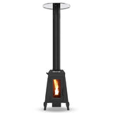HEATAK 75,000 BTU Outdoor Patio Heaters, Wood Pellet Heater Outdoor with Wheels, Pellet Heaters for Outdoor Use, Home, Gardens & Commercial - Black HEATAK