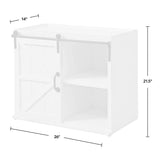 FirsTime & Co. White Bolton Barn Door End Table, Side Table, Night Stand, Wood and Metal, 26 x 14 x 21.5 inches FirsTime