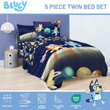 Jay Franco Kids Comforter Set Includes Sheets and Pillow Covers - Soft and Cozy Bed Set for Stylish Room Decor, Blue - Bluey & Bingo, 5 Piece Twin Jay Franco