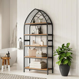 LITTLE TREE 74.8" Tall Bookshelf, 5-Tier Heavy Duty Metal Rack, Large Load-Bearing Capacity, Versatile Shelf for Living Room, Kitchen, Bedroom, Bathroom, Study LITTLE TREE