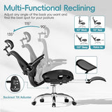 Alllion Ergonomic Mesh Office Chair, Home Desk Chair Comfy High Back with Adjustable Lumbar Support, 3D Headrest, Flip-up Arms, Big and Tall Reclining Computer Gaming Chairs for Men Women, Black Alllion