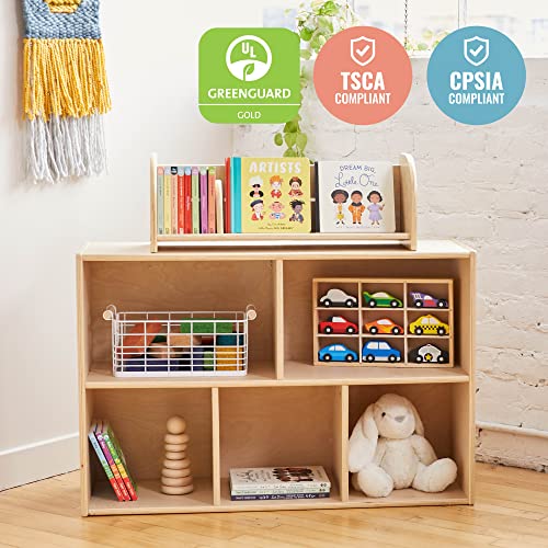 ECR4Kids Streamline 5-Compartment Storage Cabinet, 24in, Classroom Furniture, Natural ECR4Kids