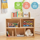 ECR4Kids Streamline 5-Compartment Storage Cabinet, 24in, Classroom Furniture, Natural ECR4Kids