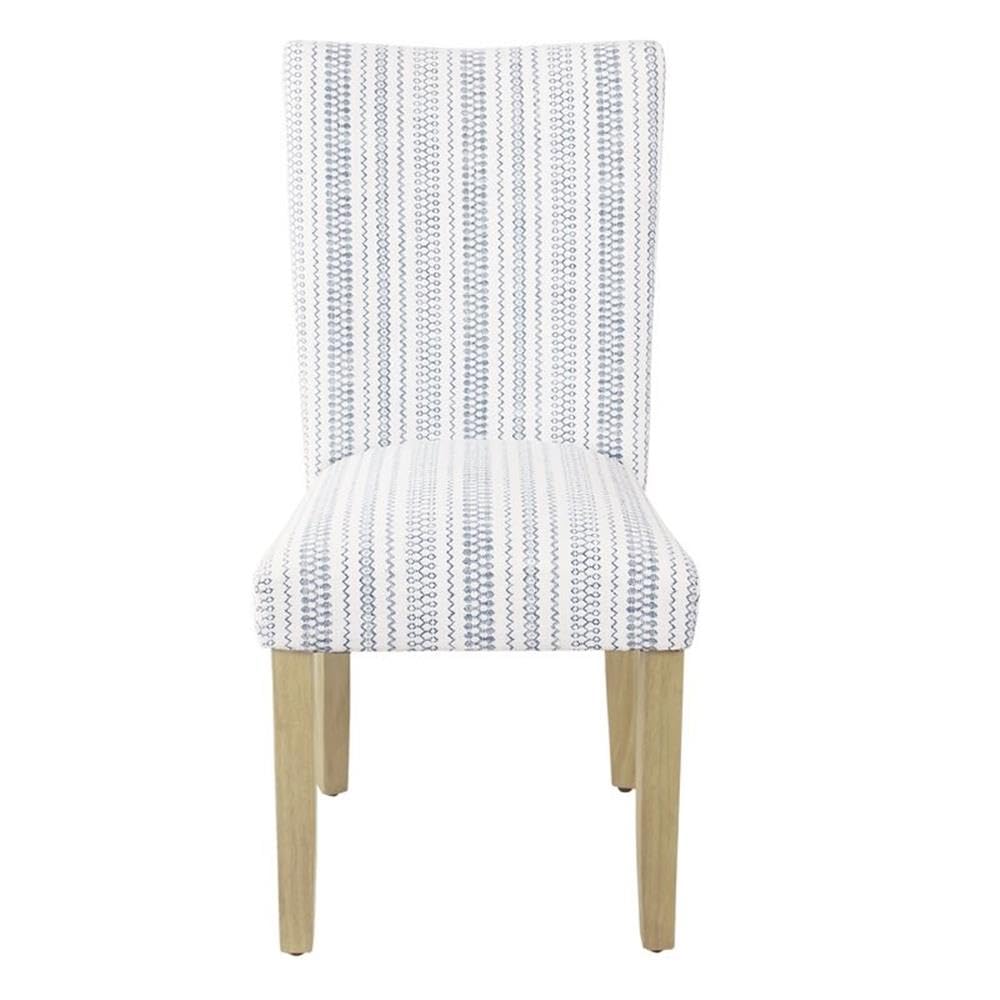 HomePop Classic Parsons Dining Chair -Blue Farmhouse Stripe (Set of 2) HomePop