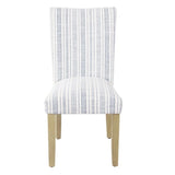 HomePop Classic Parsons Dining Chair -Blue Farmhouse Stripe (Set of 2) HomePop