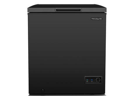 Frigidaire EFRF5003-BLACK Chest Deep Freezer-GARAGE-READY, 5.0 Capacity, Black-Adjustable Thermostat-Removable Vinyl Coated Wire Basket-Easy Defrost Drain, 5 cu ft Frigidaire