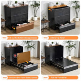 VINGLI Twin Size Murphy Bed with Storage Drawer,Smart LED Lighting & Built-in Charging Station, Space-Saving Cabinet Bed for Kids,Adults & Guests,Classic Black VINGLI