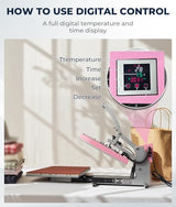Jinrrenyi 24x16 Inch Heat Press Machine for T Shirts with LCD Smart Screen and Pull-Out Sliding Track, 2000W Digital Industrial Sublimation Printer for Heat Transfer Vinyl, Fast Heating Jinrrenyi