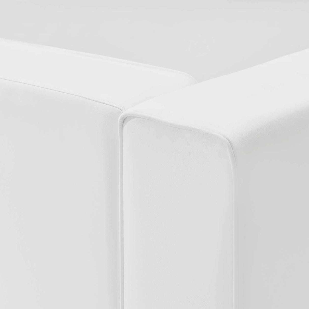 Modway Mingle Vegan Leather 3-Piece Sectional Sofa in White Modway