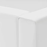 Modway Mingle Vegan Leather 3-Piece Sectional Sofa in White Modway