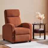 Yaheetech Corduroy Recliner Chair Single Sofa Home Theater Seating Adjustable Modern Reclining Chair for Living Room Bedroom Home Theater Brick Red