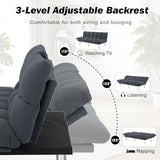 Modern Corduroy Sofa Bed Futon,Convertible Sleeper Bed Couch with 4 Reclining Backrest &Armrest,68" Comfy Cloud Sofa Loveseat for Small Living Room Office (Grey) Anwick