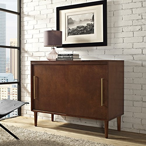 Crosley Furniture Everett Mid-Century Modern Media Console, Mahogany