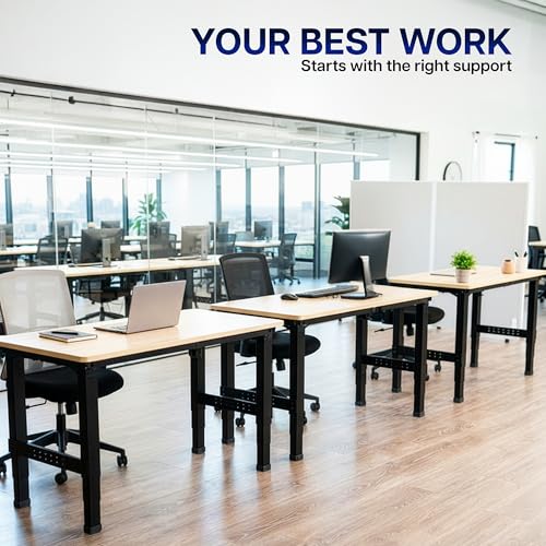 VIVO Premium Electric 4-Leg Dual Motor Standing Desk Frame for Table Tops up to 107 x 53 inches and 330 lbs, Memory Controller Height Adjustment, Frame Only, Black, DESK-E-P4B VIVO