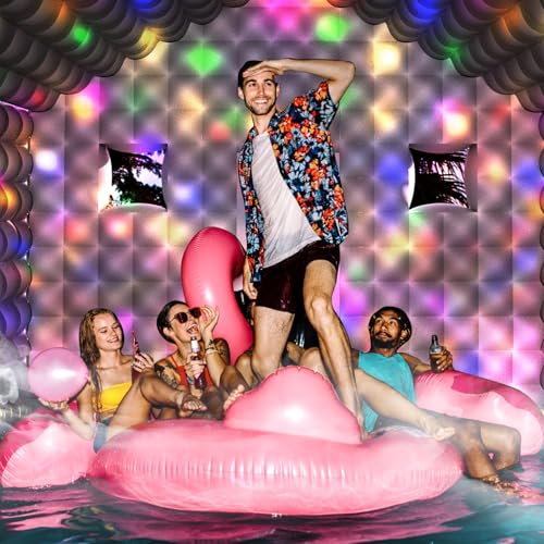 WUHUWOO Inflatable Nightclub 13x10x9 Ft, Black Inflatable Club Tent with 2 Doors and Logo Area, Inflatable Party Tent for Children Adults Birthday Backyard Wedding Rental (Black, 13x10x9 Ft) WUHUWOO
