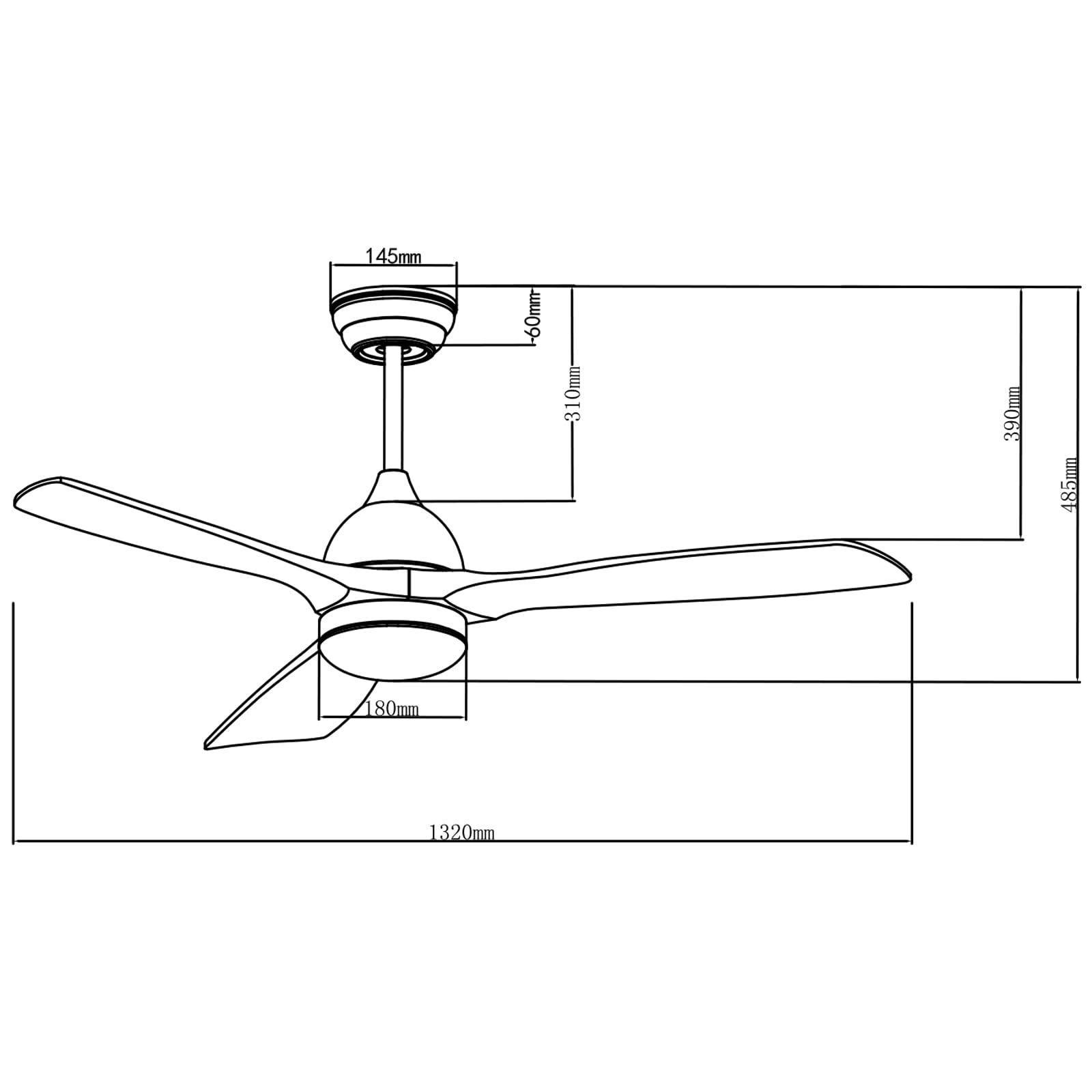 KATSTLE 52 Inch Dimmable Ceiling Fan with Light Remote Control, 3 Blades Walnut Propeller Wood Ceiling Fan,Quiet Modern Ceiling Fan for Indoor,Outdoor,Bedroom,Living Room,Farmhouse,Patio - WoodArtSupply