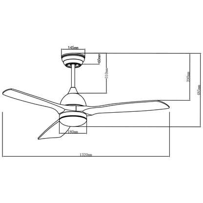 KATSTLE 52 Inch Dimmable Ceiling Fan with Light Remote Control, 3 Blades Walnut Propeller Wood Ceiling Fan,Quiet Modern Ceiling Fan for Indoor,Outdoor,Bedroom,Living Room,Farmhouse,Patio - WoodArtSupply