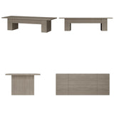 Homsee 118.1" W Rectangular Conference Room Table for 10-12 People, Versatile Modern Wood Seminar Meeting Table for Boardroom, Gray Homsee