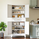XIOMIOHTRQ Metal Storage Cabinet, 71” Tall Kitchen Pantry Cabinets, Steel File Cabinet with 4 Doors & Adjustable Shelves and Drawer for Kitchen, Dining Room, Living Room, Bathroom XIOMIOHTRQ