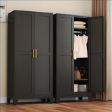winiowa Metal Armoire Wardrobe Closet with 2 Doors, 71"' Wardrobe Cabinet with Adjustable Shelves and Hanging Rod, Clothing Storage Cabinet Closet for Bedroom-Black winiowa