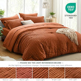 Love's cabin Seersucker Terracotta Twin Comforter Set, 5-Piece All Season Lightweight Bed in a Bag Bedding Set with Comforter, Flat Sheet, Fitted Sheet, Pillowcase and Sham Love's cabin