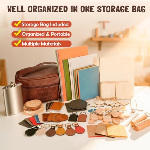 Laser Engraving Materials Kit, 185Pcs Laser Engraving Blank Supplies for Art and Craft, Laser Engraver Accessories Suitable for Both Engraving Pens & Laser Engravers K KERNOWO
