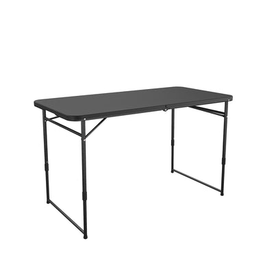 COSCO 4 ft. Fold-in-Half Adjustable Height Indoor/Outdoor Utility Table, Black