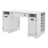 South Shore Artwork Craft Table with Storage, Pure White South Shore