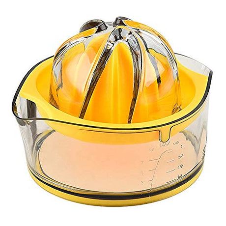 Kasmoire Citrus Lemon Orange Juicer, Manual Hand Squeezer with Built-in Measuring Cup and Strainer, 8OZ (Yellow) Kasmoire