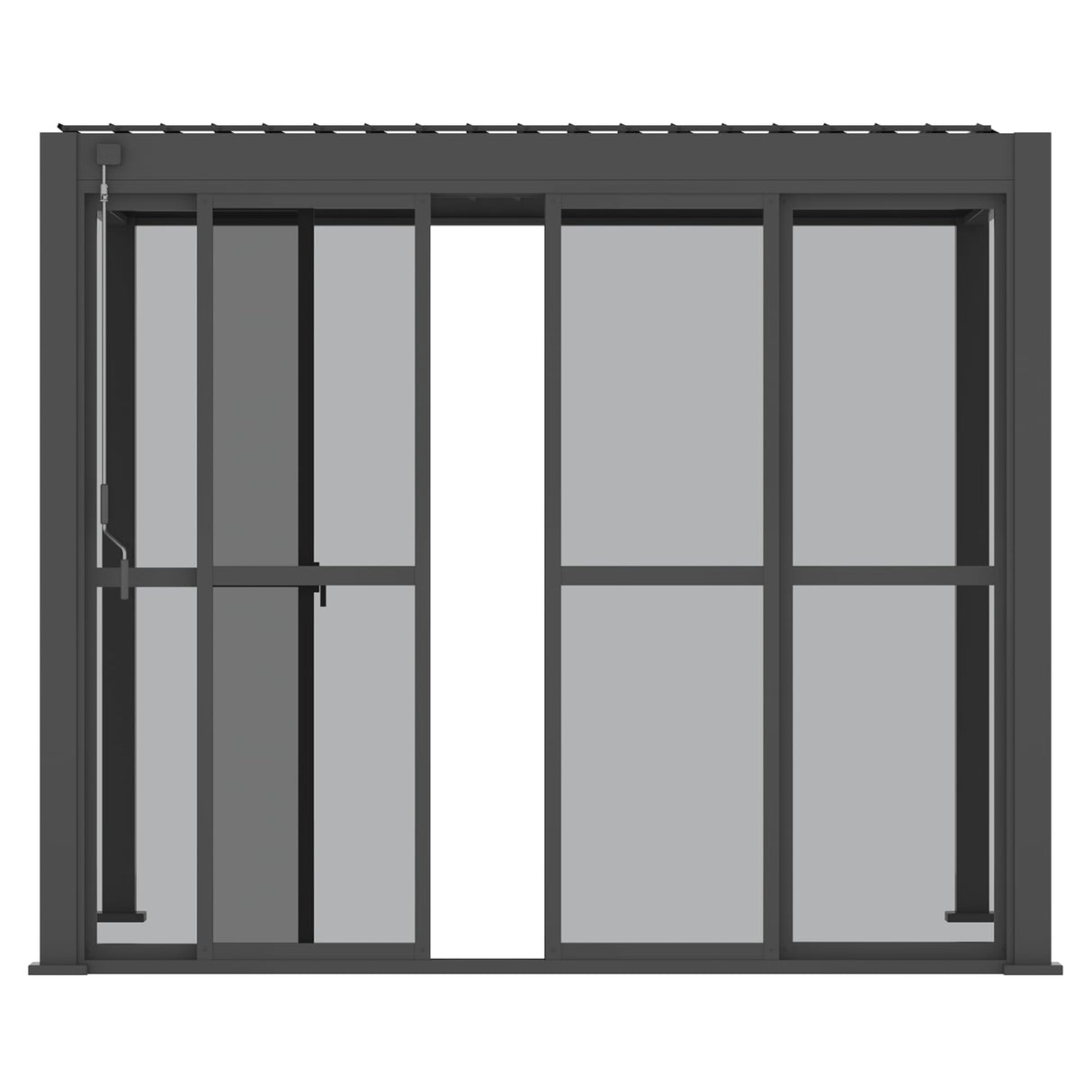 Mirador Accessory - 10' Sliding PC Door with Handle for Pergola 111 Series, 4-Piece Detachable Moveable Door, Easy Install Windproof UV-Resistant, Charcoal, not pergola MIRADOR