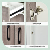 Giantex Buffet Hutch Cabinet, Kitchen Hutch Sideboard, Buffet Pantry on Island, Wood Kitchenware Server with Drawer, Shelf and Storage Cabinet (White & Natural) Giantex