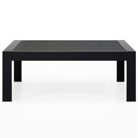 Solaste Aluminum Outdoor Coffee Table, All-Weather Rectangle Metal Patio Coffee Table Furniture for Balcony, Garden, Indoor or Outdoor Use, Black Solaste